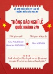 THÔNG BÁO NGHỈ LỄ QUỐC KHÁNH 2/9