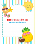 THỰC ĐƠN THÁNG 9/2024